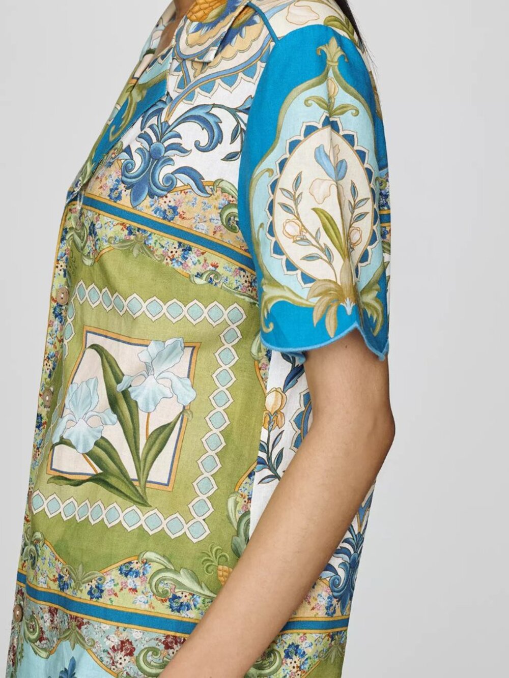 Farm Rio x Anthropologie Scalloped Shirt Dress - XXS - Picture 3 of 8